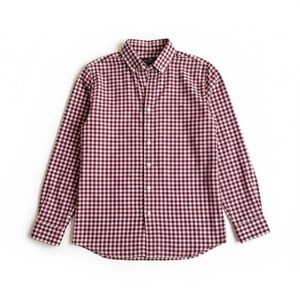 VINEYARD VINES CRANBERRY & WHITE BUTTON-DOWN SOFT COTTON FLANNEL SHIRT WOMENS LG